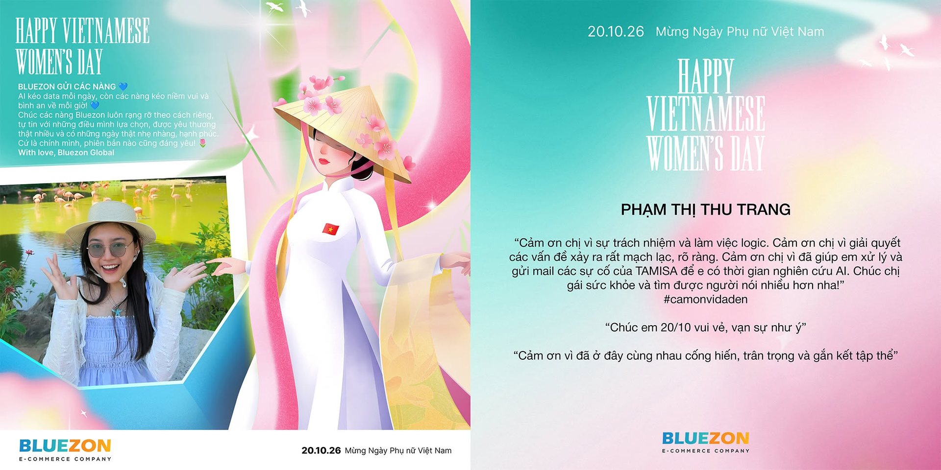 Thiệp chúc mừng 20/10 Bluezon gửi riêng từng bạn nữ