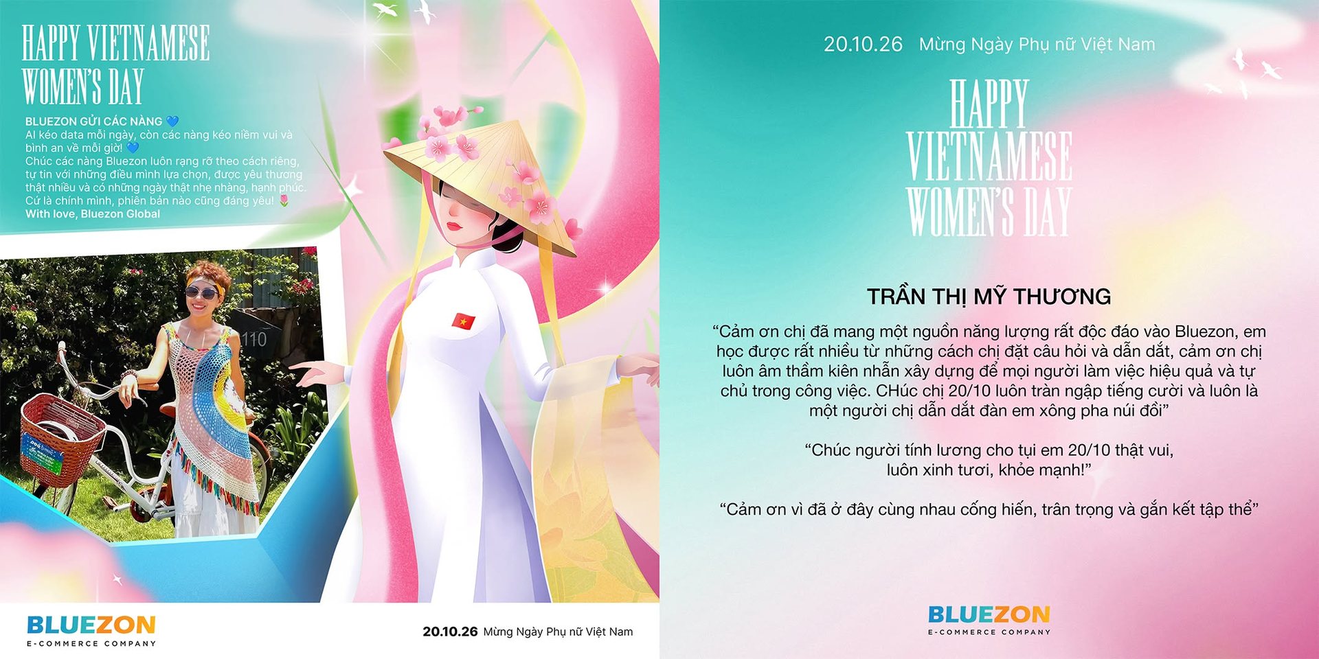 Thiệp chúc mừng 20/10 Bluezon gửi riêng từng bạn nữ